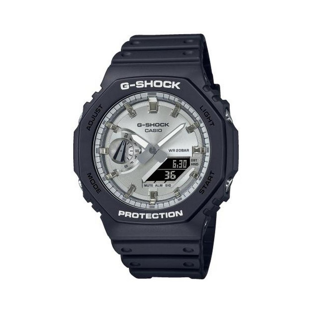 1 - Casio G-Shock men's watch gray background GA-2100SB-1AER resin case and strap