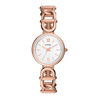 1 - Fossil Carlie women's only time watch with rose gold bracelet ES5273 steel