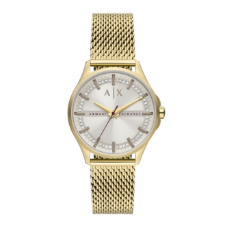 1 - Orologio donna solo tempo Armani Exchange dorato Lady hampton AX5274 acciaio Maglia Milano