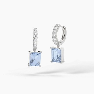 1 - Mabina women's earrings in 925 silver, synthetic aquamarine 563721.