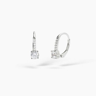 1 - Mabina women's earrings in 925 silver hook with white zircons 563724.