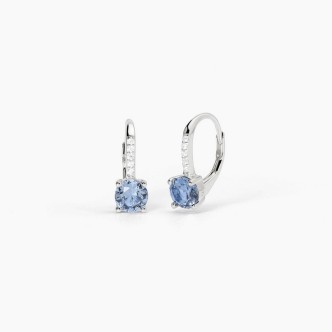 1 - Mabina women's earrings in 925 silver synthetic aquamarine stud 563725.