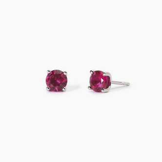 1 - Mabina women's earrings in 925 silver light point with synthetic rubies 563737.