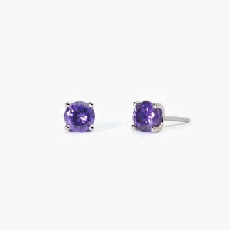 1 - Orecchini donna Mabina Argento 925 punto luce con zirconi viola 563741