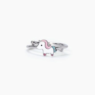 1 - Mabina 925 silver unicorn ring for girls 523346.