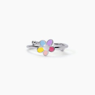 1 - Mabina girl's ring in 925 silver with multicolored flower 523352.