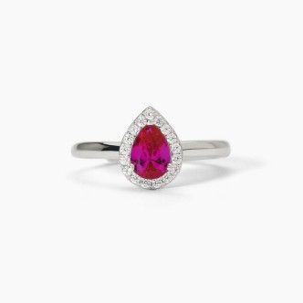 1 - Mabina women's ring in 925 silver teardrop with synthetic ruby 523373.