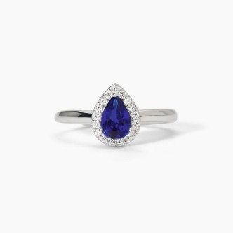 1 - Mabina 925 silver teardrop women's ring with synthetic sapphire 523374.