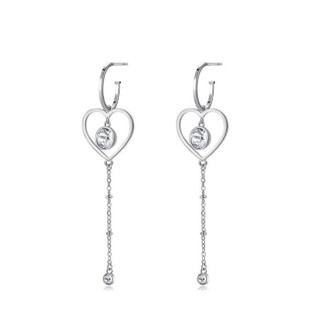 1 - Orecchini Brosway BGH21 cuore in acciaio con cristalli Swarovski collezione SIGHT