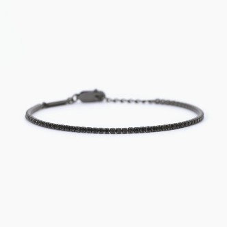 1 - Bracciale Mabina uomo Argento 925 tennis nero 533725