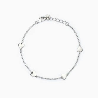 1 - Mabina 925 silver little girl's bracelet with little hearts 533770.