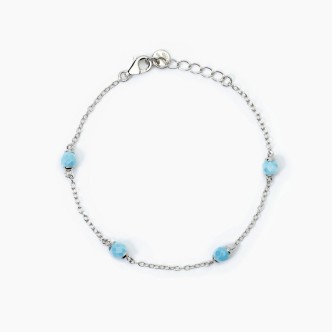 1 - Mabina 925 silver girl bracelet with turquoises 533771.