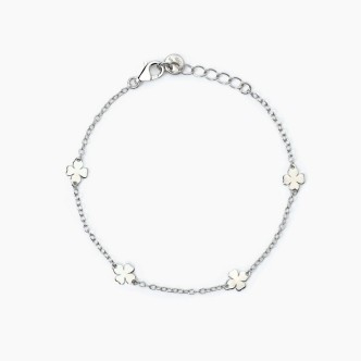 1 - Mabina 925 silver girl's bracelet with four-leaf clovers 533775.