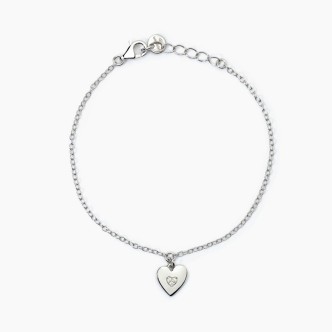 1 - Mabina 925 silver girl bracelet with heart 533778.