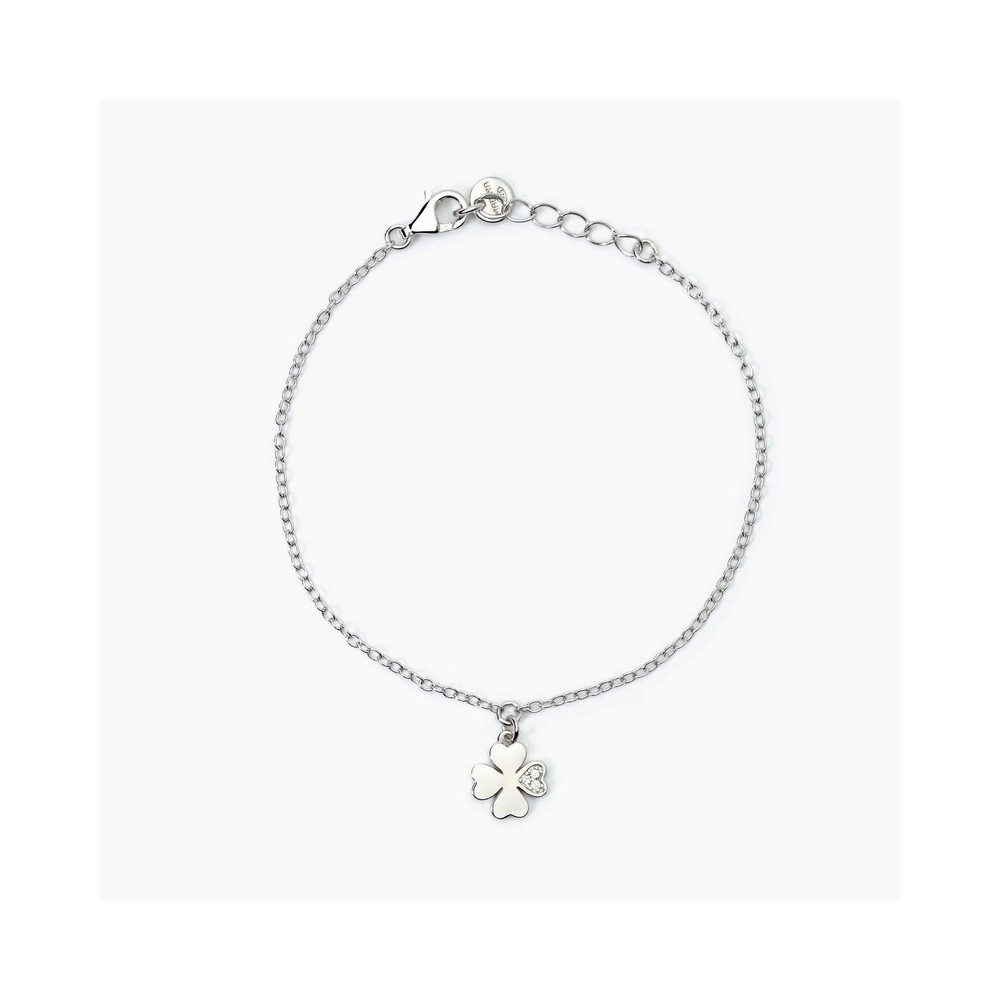 1 - Mabina 925 silver little girl's bracelet with four-leaf clover 533781.