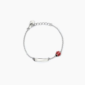 1 - Mabina 925 silver children's bracelet with tag and ladybug 533785.