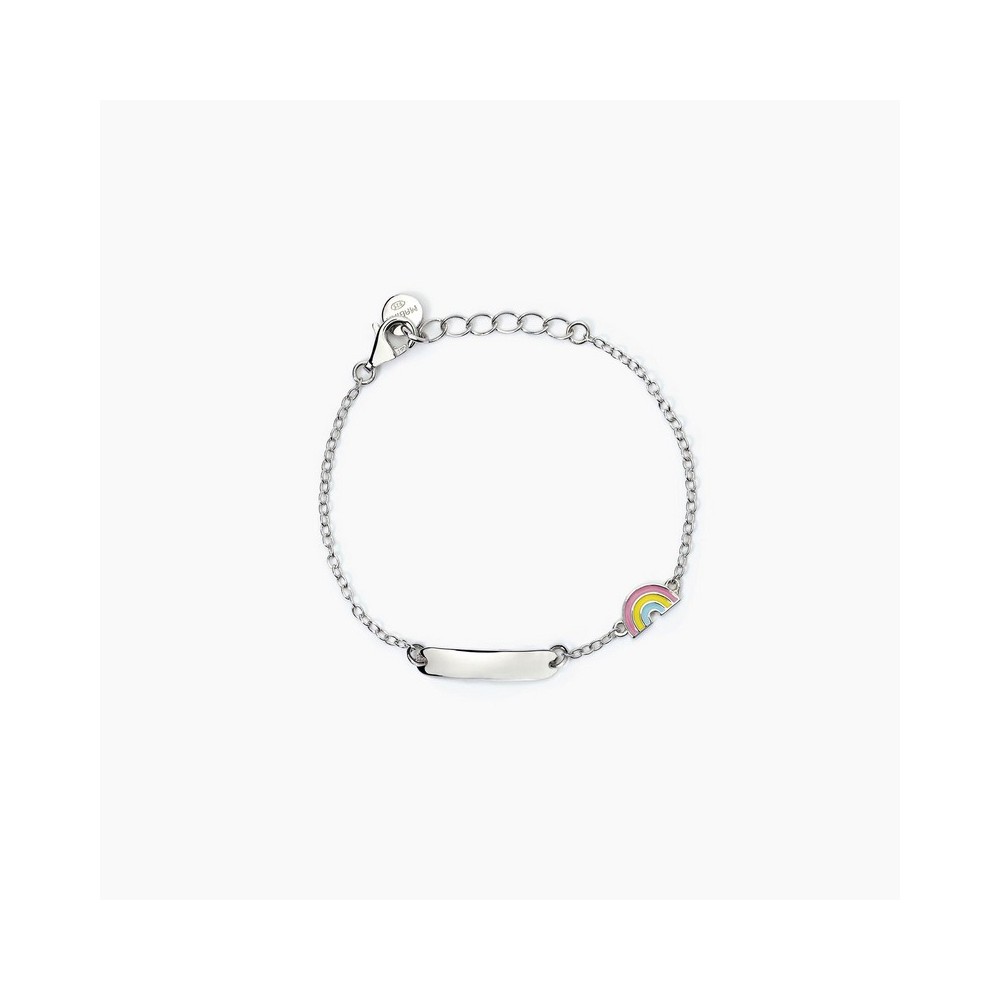 1 - Mabina 925 silver girl bracelet with plate and rainbow 533790.