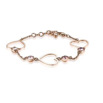 1 - Brosway BGH12 heart bracelet in PVD steel Rose Gold with Swarovski crystals SIGHT collection