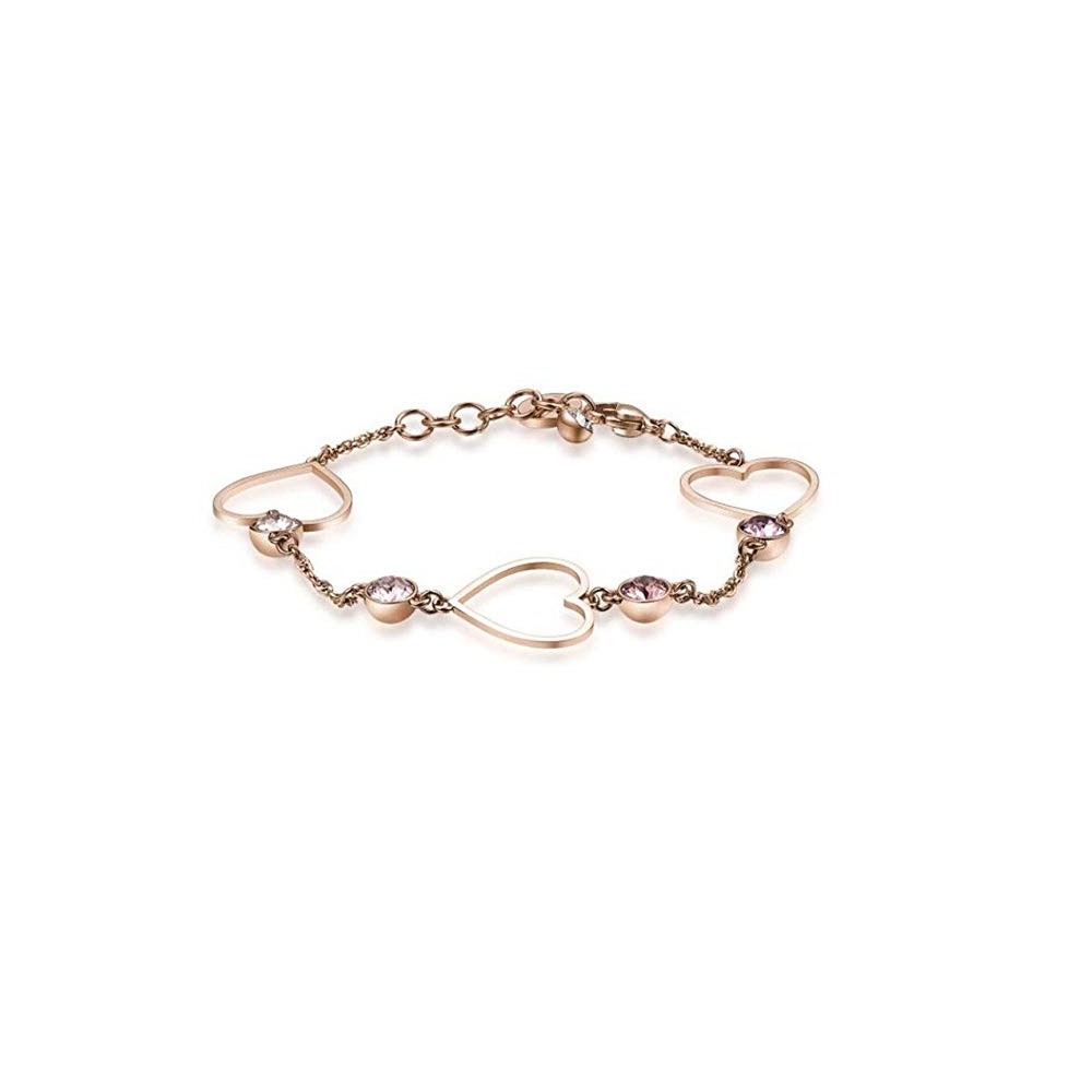 1 - Bracciale Brosway BGH12 cuore in acciaio PVD Oro Rosa con cristalli Swarovski collezione SIGHT