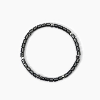 1 - Mabina men's bracelet in 925 silver with hematite stone 533814