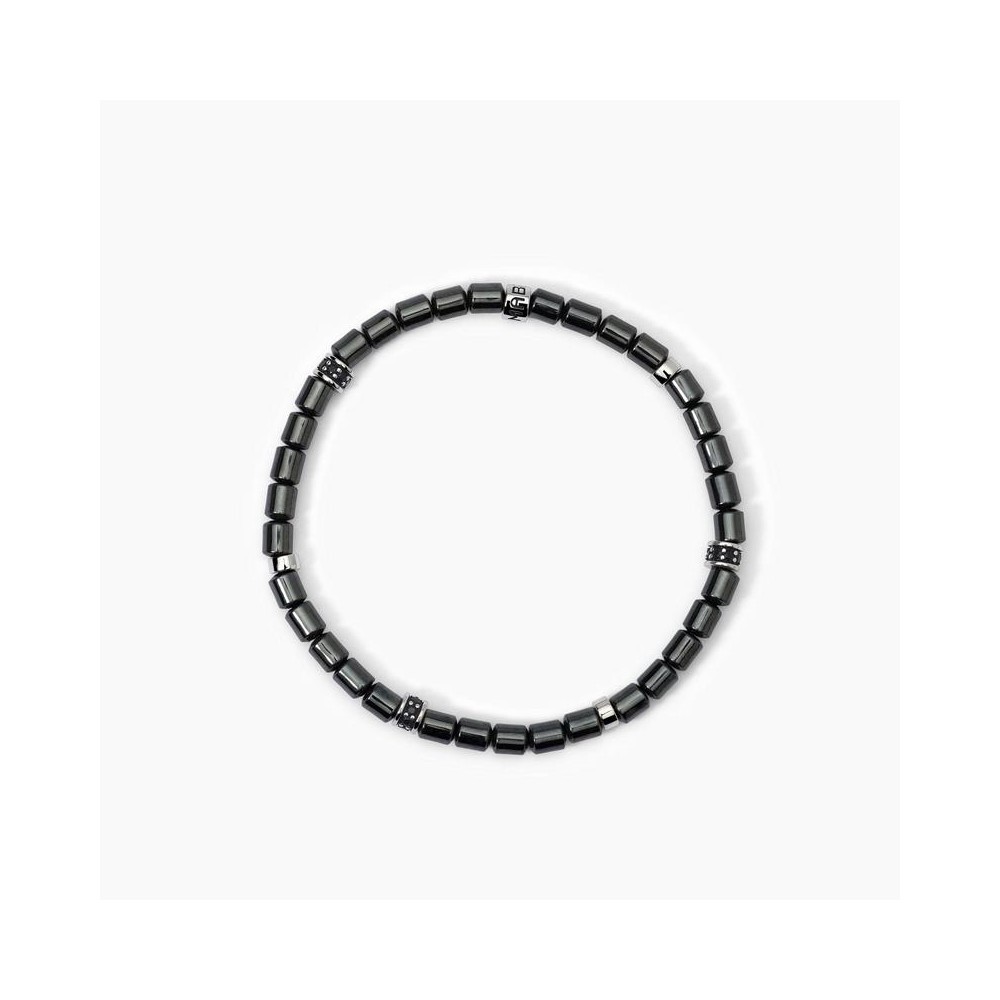 1 - Bracciale uomo Mabina Argento 925 con pietra ematite 533814