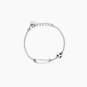 1 - Bracciale bimba Mabina Argento 925 con targhetta e pallone 533791.