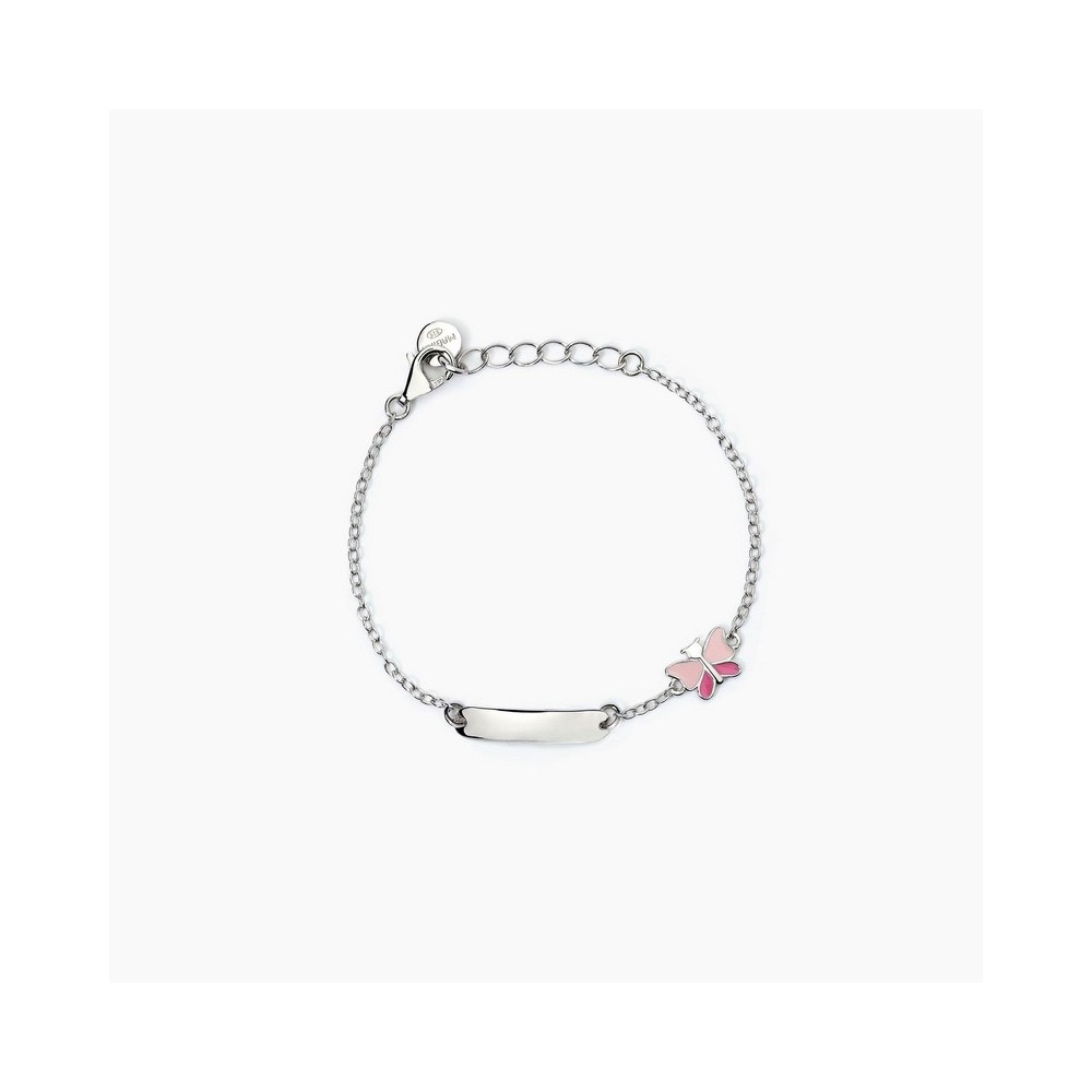 1 - Bracciale bimba Mabina Argento 925 con targhetta e farfalla 533799.