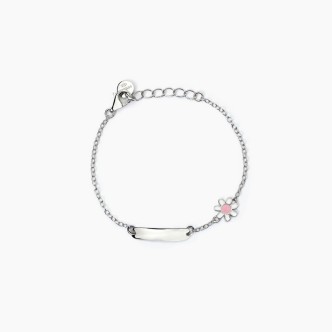 1 - Bracciale bimba Mabina Argento 925 con targhetta e margherita 533797.