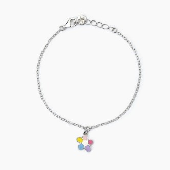 1 - Bracciale bimba Mabina Argento 925 con pendente fiore 533794.