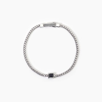 1 - Mabina men's bracelet 925 silver chain and black zircon 533808-19.