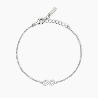 1 - Mabina women's bracelet 925 silver infinity with white zircons 533822.