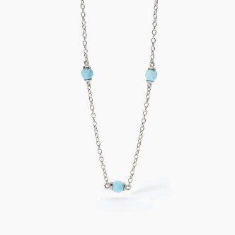 1 - Mabina girl's necklace in 925 silver with turquoise 553613.