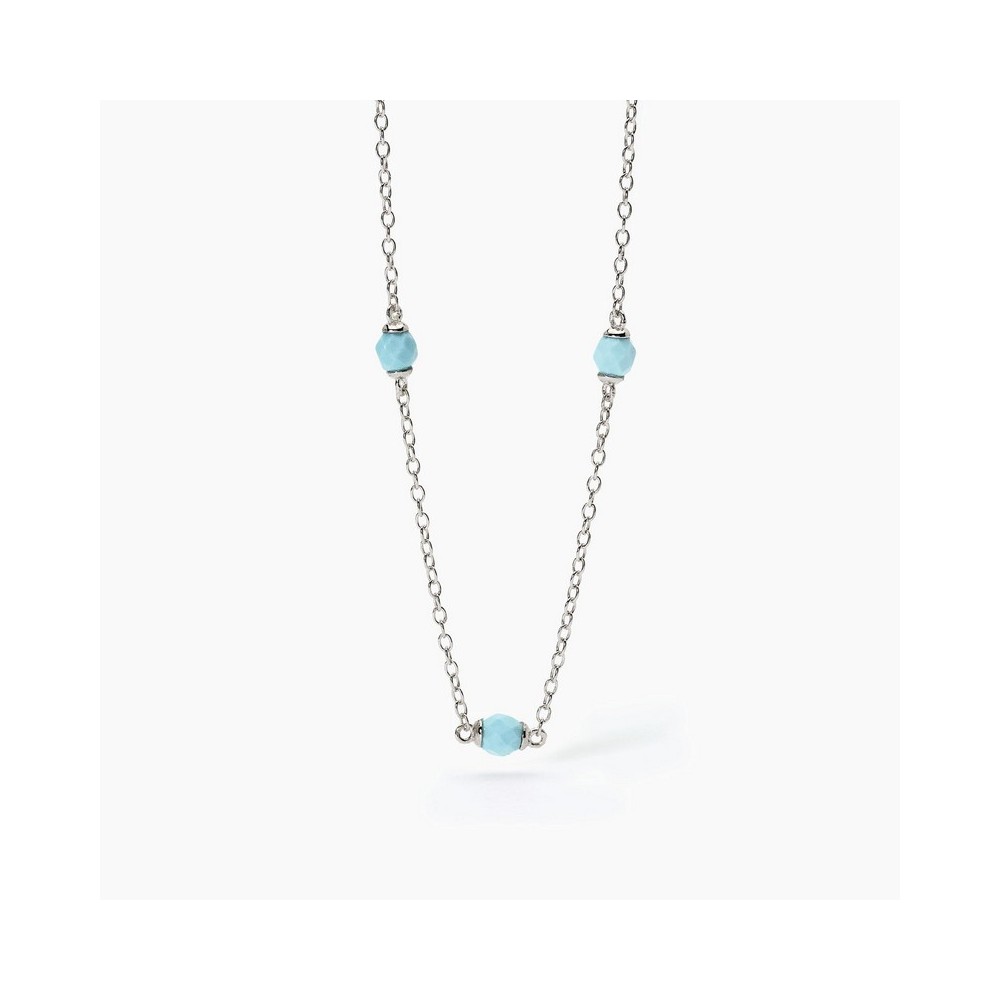 1 - Mabina girl's necklace in 925 silver with turquoise 553613.