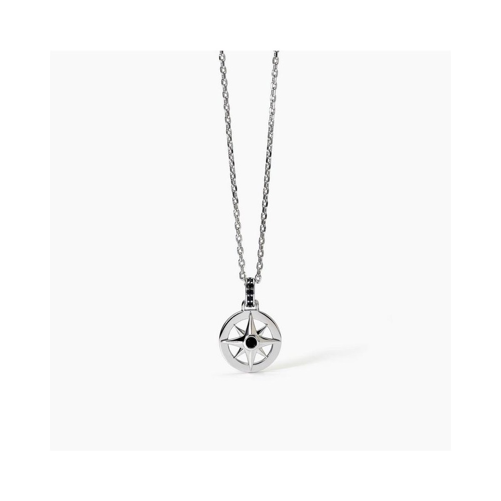 1 - Mabina compass rose necklace for men in 925 silver with zircons 553637