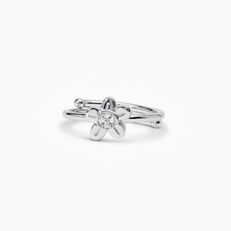 1 - Mabina flower woman ring in 925 silver with zircons 523318