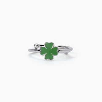 1 - Mabina girl's four-leaf clover ring in 925 silver with amlt 523349