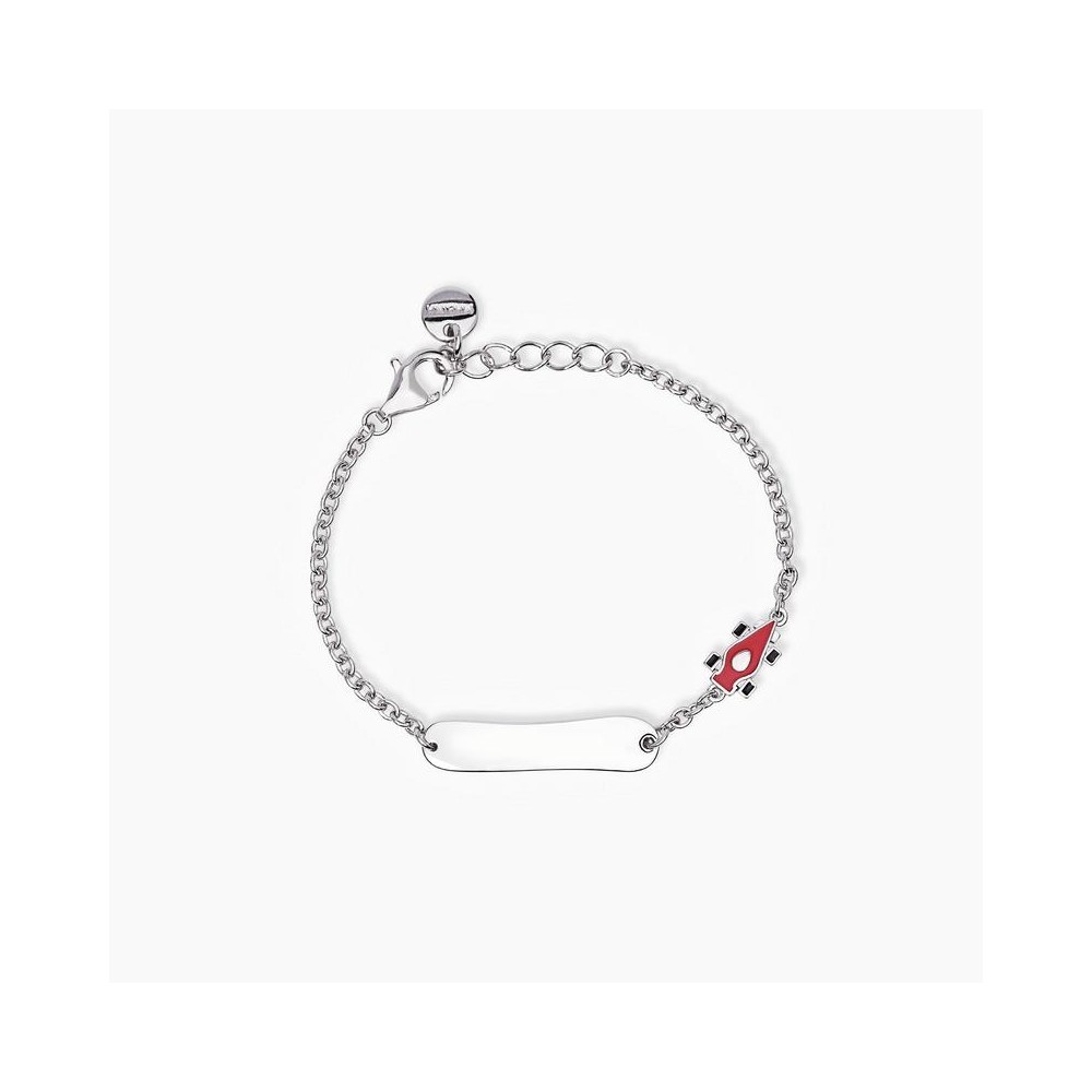 1 - Child's bracelet with plate and toy car in 925 Silver Mabina 533688