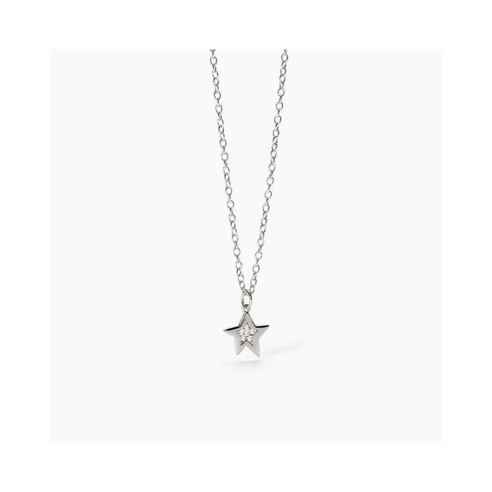 1 - Star necklace for girls in 925 silver Mabina with zircons 553620