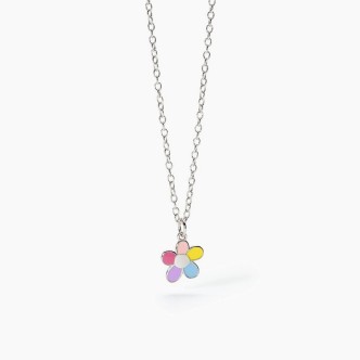 1 - Collana fiore multicolor bimba Argento 925 Mabina 553627