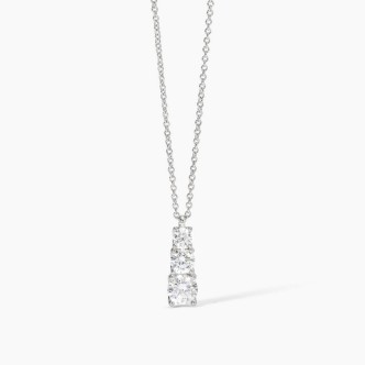 1 - Trilogy women's necklace in 925 silver Mabina with white zircons 553642.