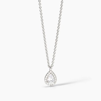 1 - Women's necklace in 925 Silver Mabina drop-shaped pendant with white zircons 553662.