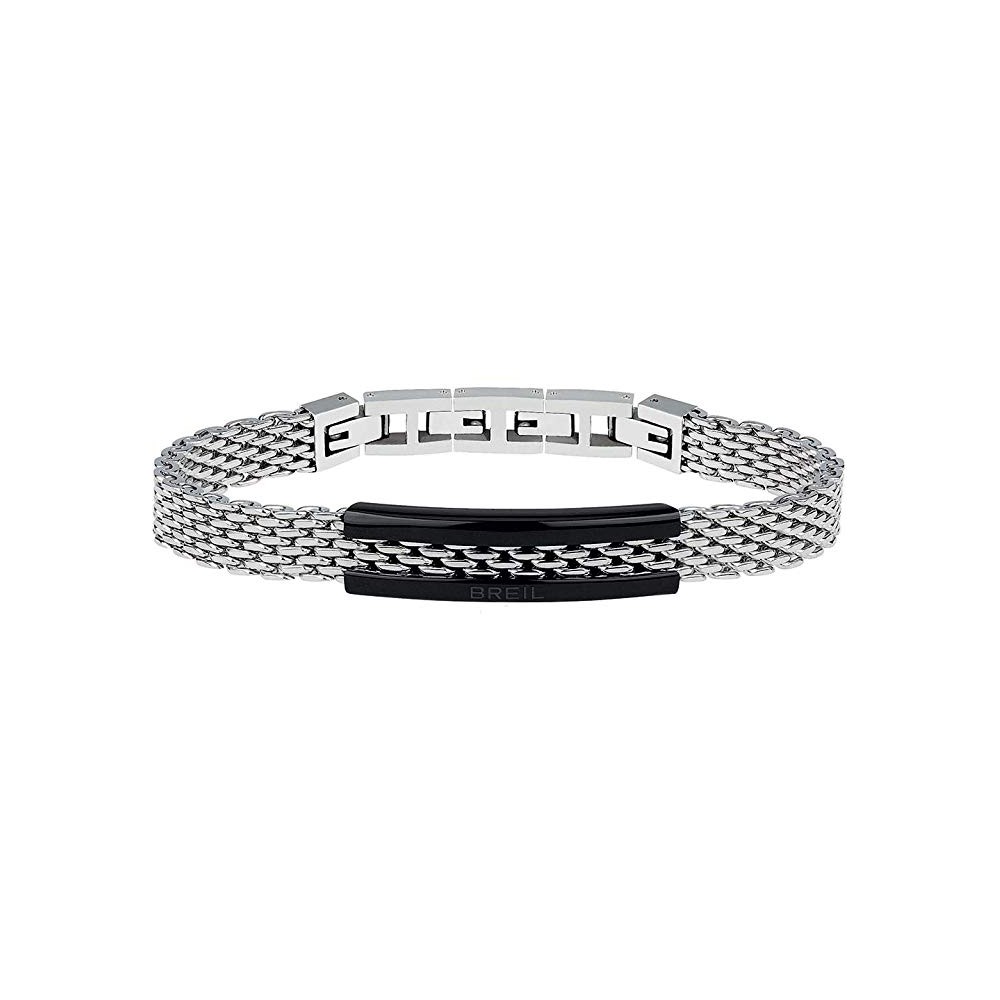 1 - Bracciale Breil uomo TJ2741 in acciaio con IP Gun collezione Snap