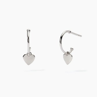 1 - Circle earrings with heart in 925 silver Mabina little girl 563692