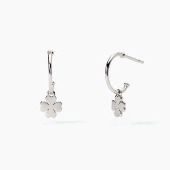 1 - Circle earrings with four-leaf clover 925 Silver Mabina girl 563693