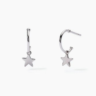 1 - Circle earrings with star 925 Silver Mabina little girl 563694