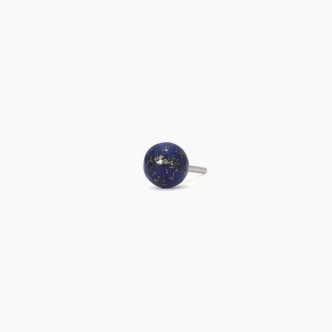 1 - Blue lapis ball single earring in 925 silver Mabina man 563704