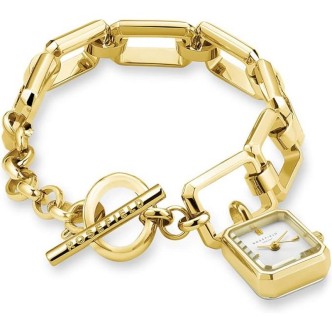 1 - Orologio solo tempo donna Rosefield Octagon XS Charm Chain dorato SWGSG-O52 acciaio