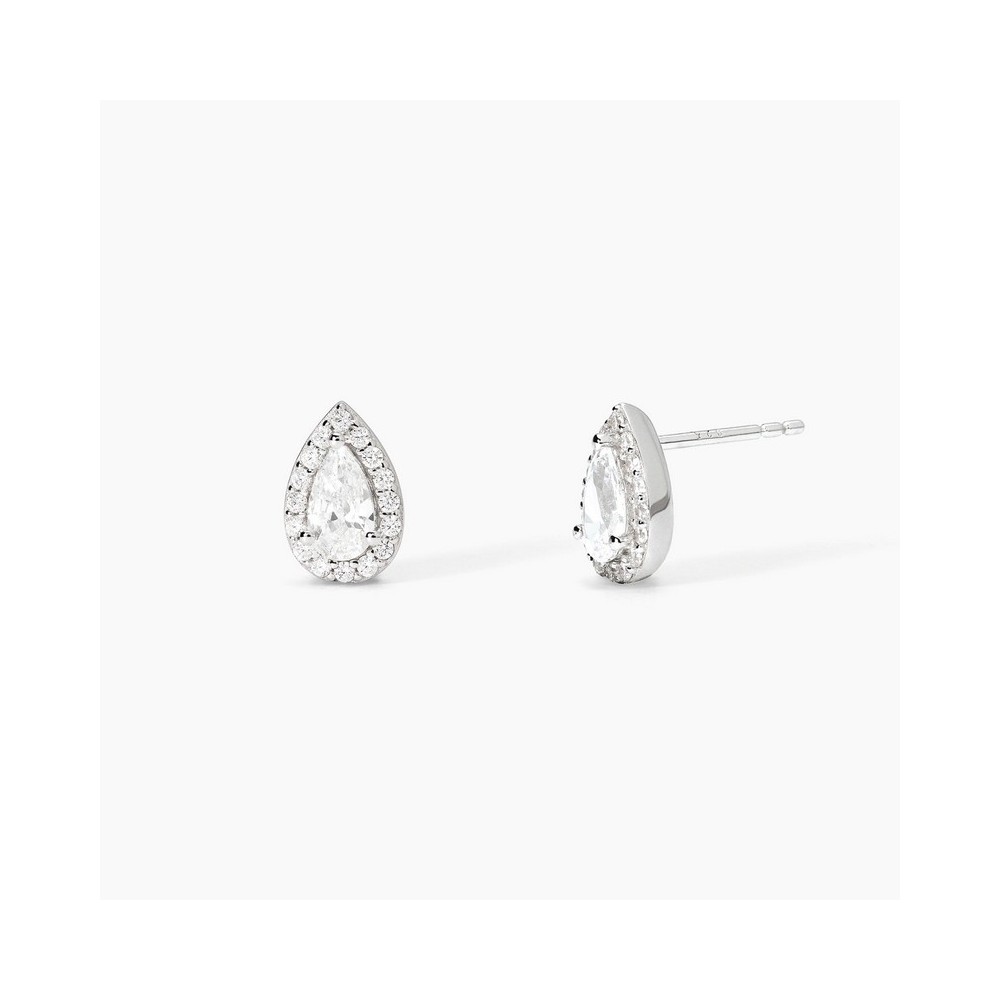 1 - Mabina women's stud earrings in 925 silver with white zircons 563736