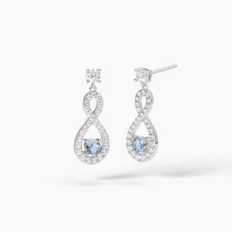 1 - Women's 925 Silver Mabina infinity earrings with white zircons 563746