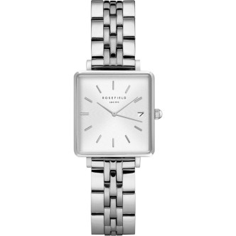 1 - Orologio solo tempo donna Rosefield Boxy XS Silver QMWSS-Q020 acciaio